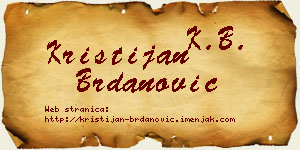 Kristijan Brdanović vizit kartica